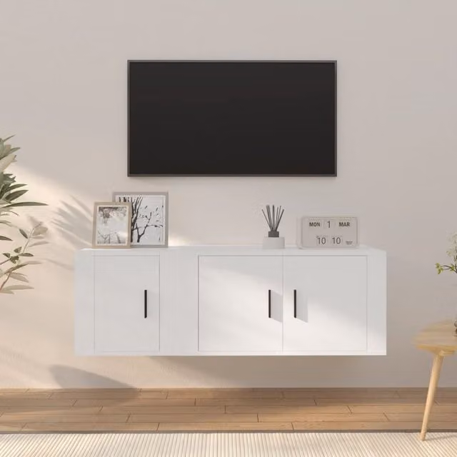 Berkfield Home 2 Piece White Matt MDF TV Cabinet Set