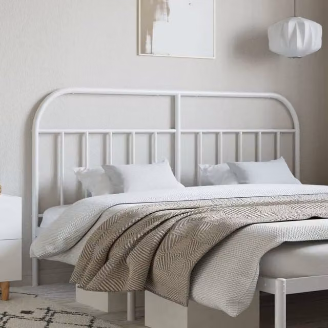 Berkfield Home Classic Metal Headboard in White, 180 cm