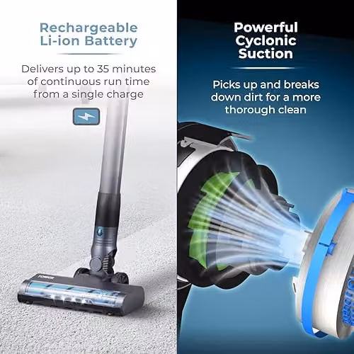 Tower T527101 VL60 NimbleVac Cordless Bagless Vacuum Cleaner with HEPA Filter and Anti-Tangle Roller, Black – 2
