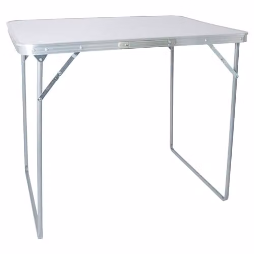 Harbour Housewares White Folding Trestle Table with Wood Top, W: 80 cm, D: 60 cm, H: 69 cm – 1