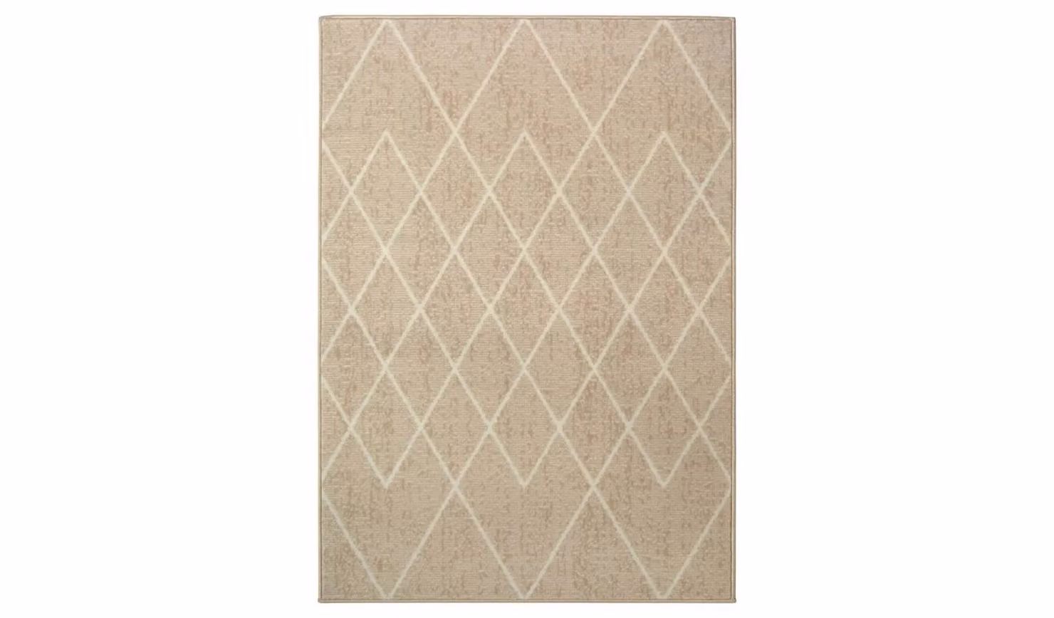 Homemaker Maestro Beige Classic Diamond Pattern Cut Pile Rug, W: 120 cm, L: 170 cm
