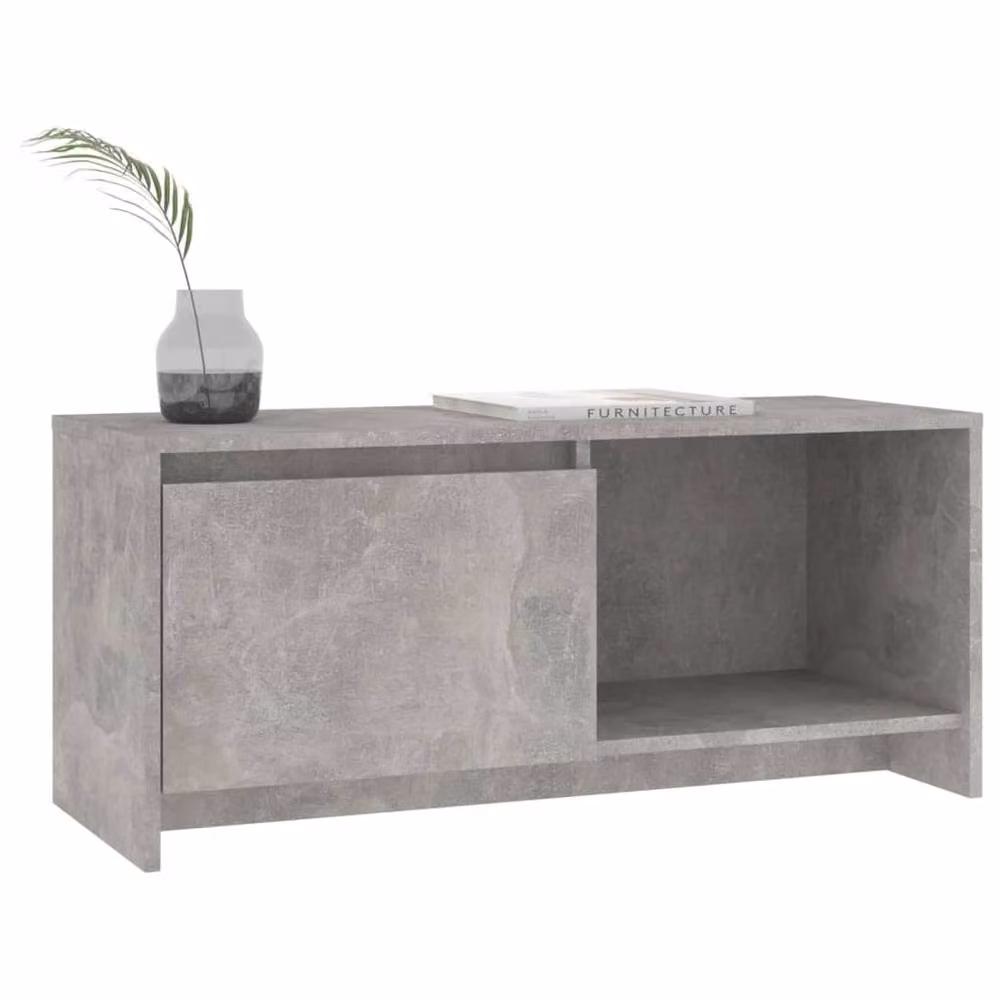 Berkfield Home Modern TV Cabinet in Concrete Grey, W/D/H: 90 x 35 x 40 cm – 3