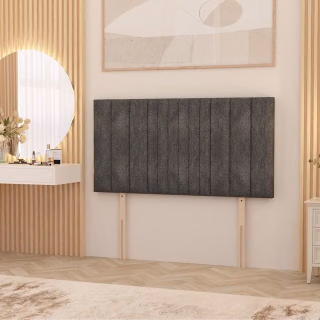 Somnior Beds Ltd Arizona Tweed Fabric 32 Inch Divan Headboard in Grey
