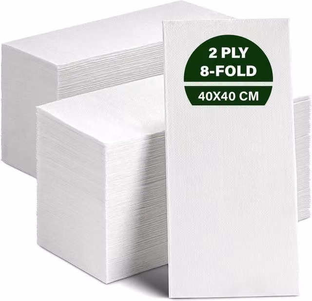 ECONX White 2 Ply Paper Napkins, 40 cm