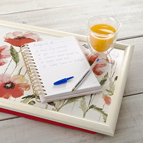 Creative Tops Watercolour Poppy Cushioned Bean Bag Lap Tray, Multicolour, W: 44 cm, D: 32.5 cm – 2