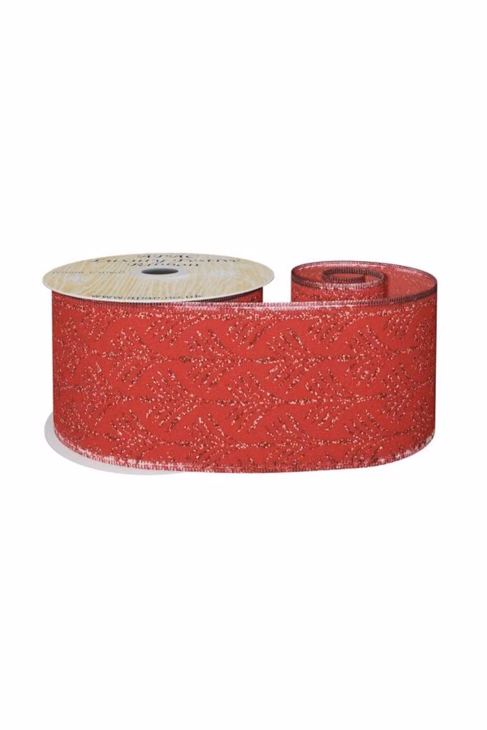 KDMD Red Glitter Palm Ribbon, Width: 6.3 cm, Length: 9.14 m – 2