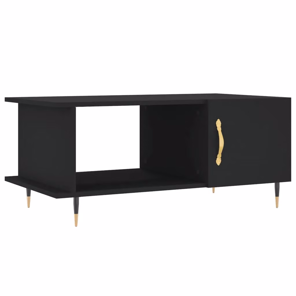 Berkfield Home Modern Black Rectangular Coffee Table W/D/H: 90 x 50 x 40 cm – 2