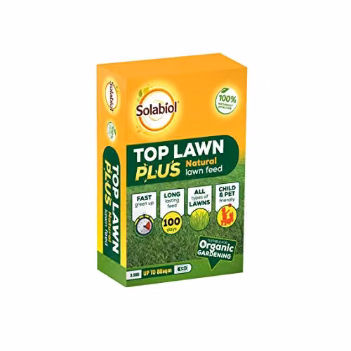Solabiol Toplawn Plus Organic Slow Release Natural Lawn Fertiliser, 3.5kg