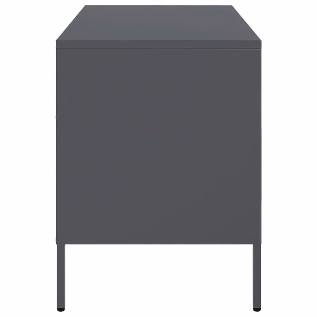 Berkfield Home Set of 2 Anthracite Metal TV Cabinets, W: 68 cm, D: 39 cm, H: 50.5 cm – 5