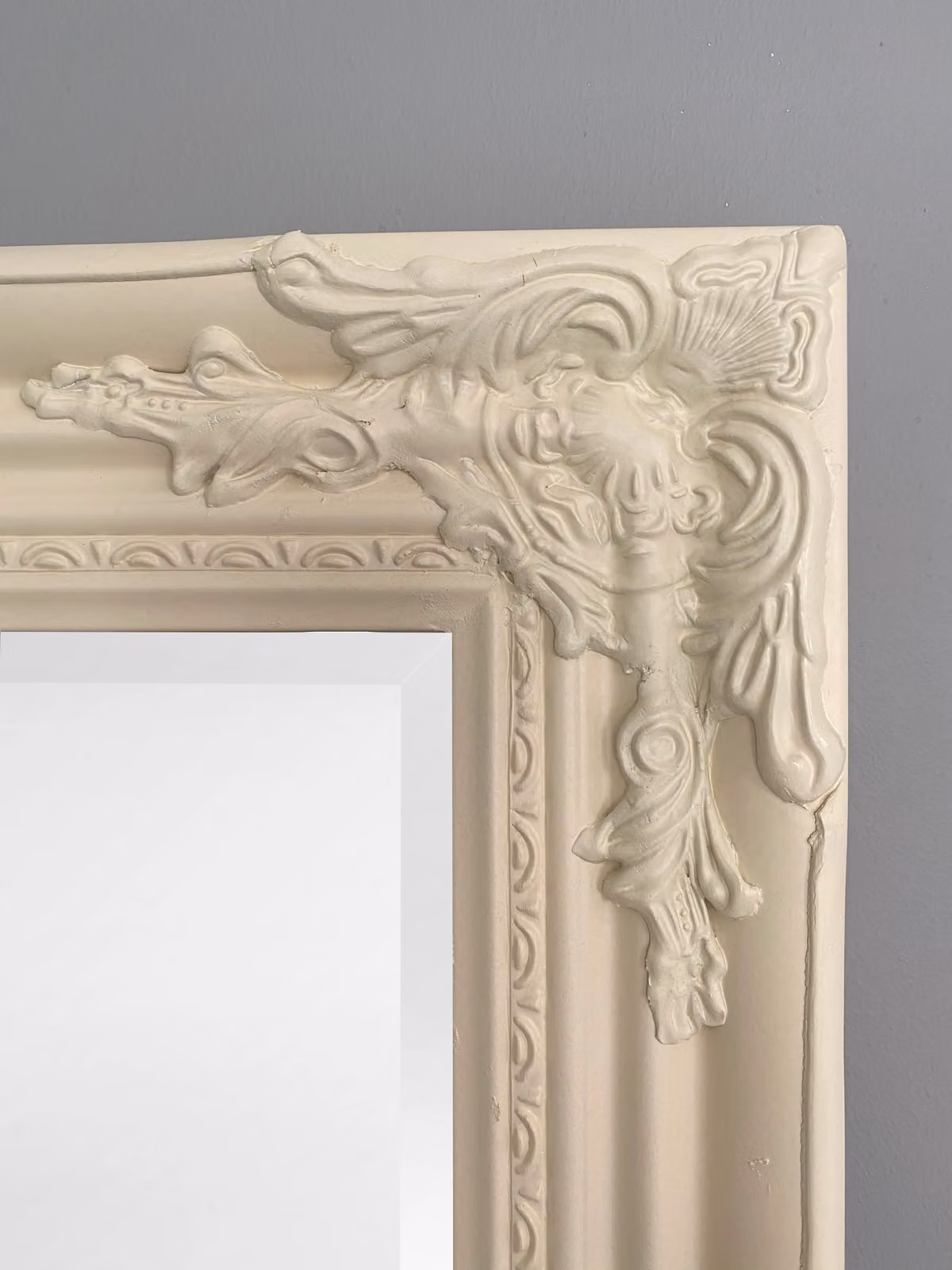Downton Interiors Antique Style Beige Ornate Floral Wall Mirror, H 142 cm x W 47 cm – 3