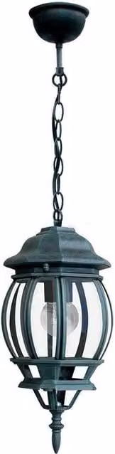 Netlighting SANTIAGO Outdoor Pendant Ceiling Light in Black and Green, IP44 Rated, Diameter: 15.5 cm