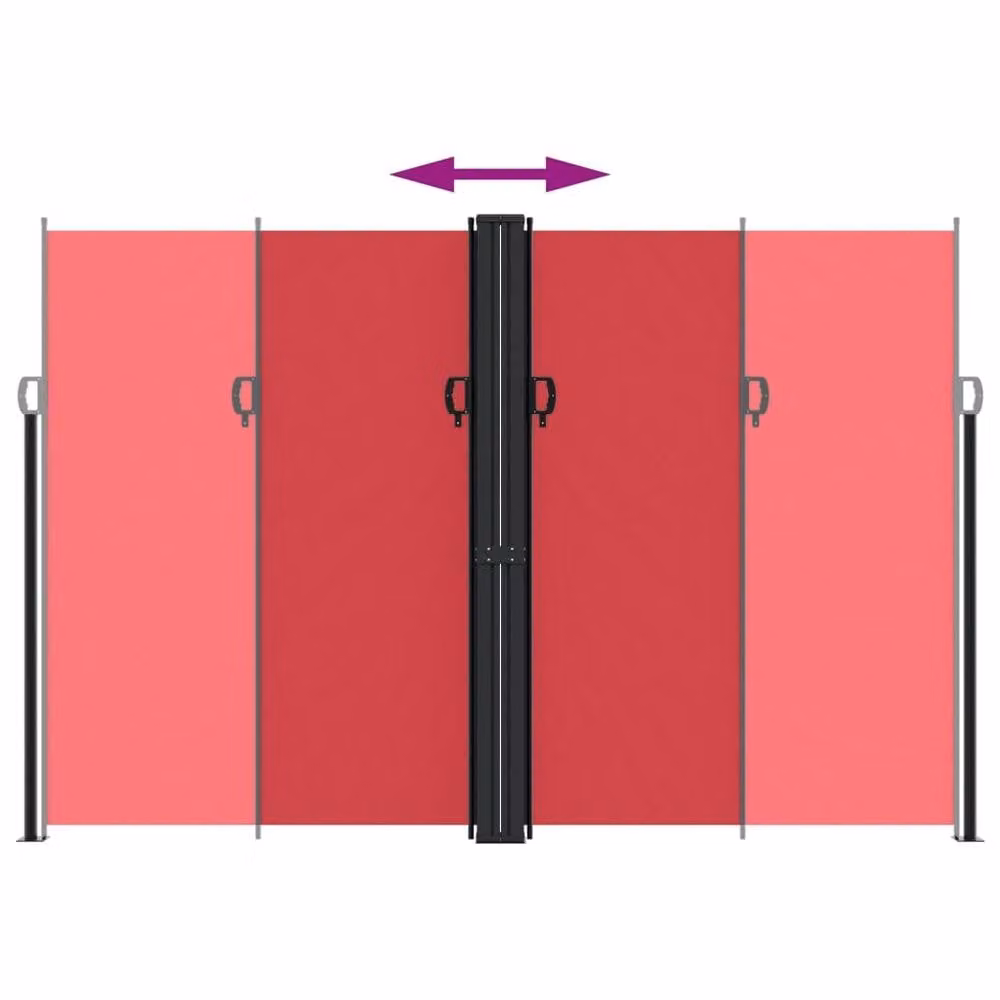 Berkfield Home Red Retractable Side Awning Polyester W/H: 600 x 220 cm