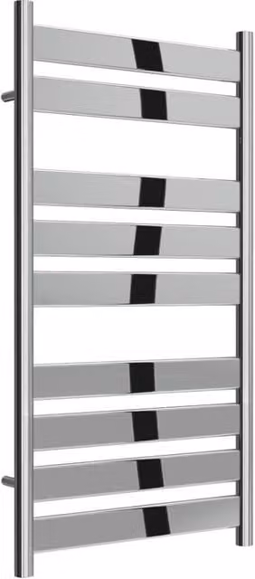 Bathroom Kingdom Carpi Chrome Designer Flat Panel Heated Towel Rail, Silver, W: 50 cm, H: 95 cm