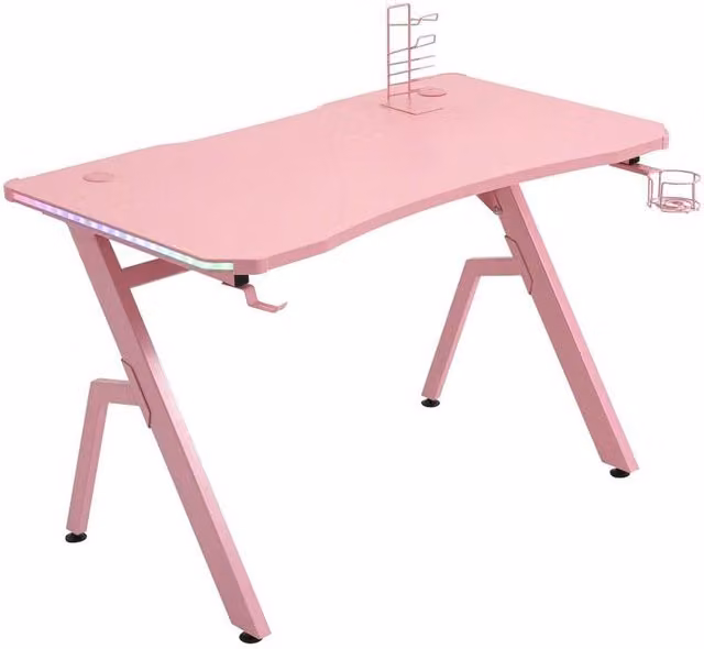 Chilli Seating LED Galaxy Gaming Desk in Pink