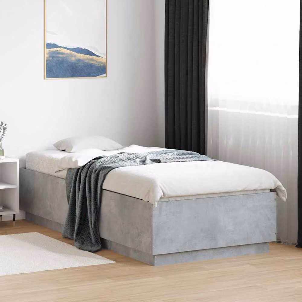 Berkfield Home Modern Bed Frame in Grey, W/D/H: 100 x 200 x 40 cm – 2