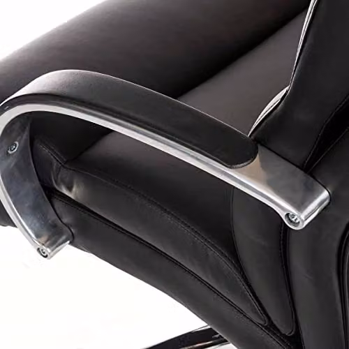 Samson Black Faux Leather Executive Swivel Office Chair with Headrest and Armrests – 4