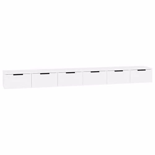 vidaXL Set of 2 White Wall-Mounted Cabinets with Hinged Doors and Internal Shelves, W/D/H: 102 x 30 x 20 cm
