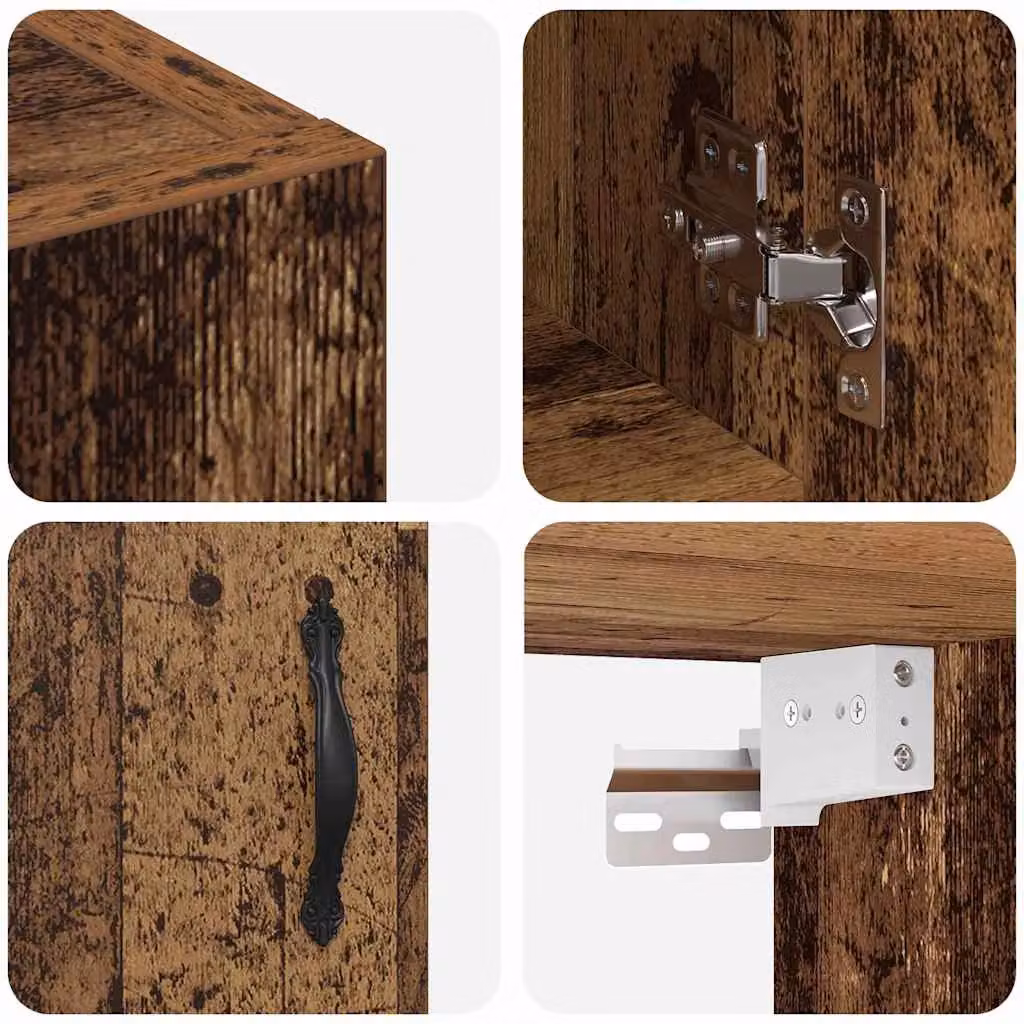 Berkfield Home Wall Mounted Cabinet in Old Wood Brown, W/D/H: 60 x 31 x 60 cm – 6