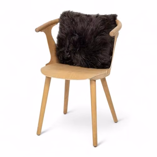 Infinity Leather Brown Genuine Sheepskin Wool Cushion, W/D/H: 40 x 40 x 4 cm – 5
