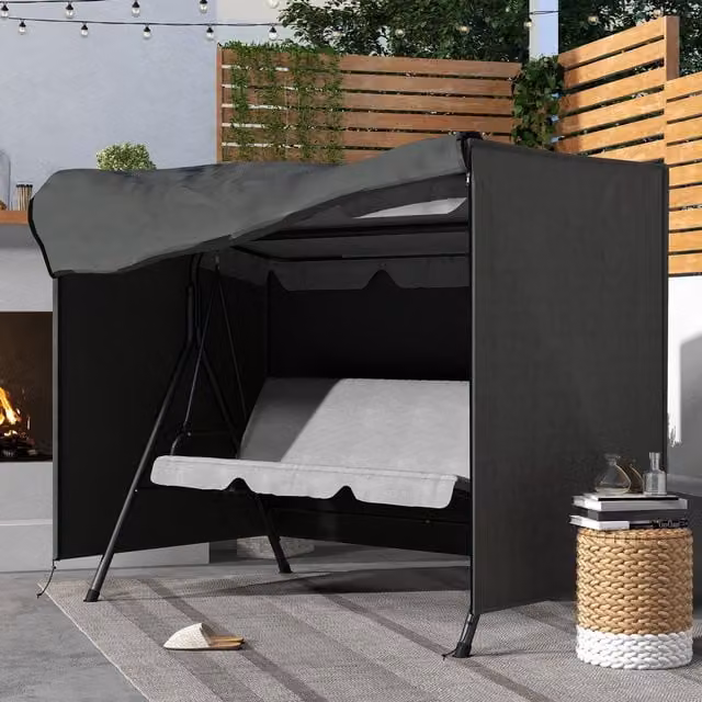 OUTSUNNY Water-Repellent Oxford Cloth Patio Swing Chair Cover in Grey, W/D/H: 205 x 164 x 164 cm