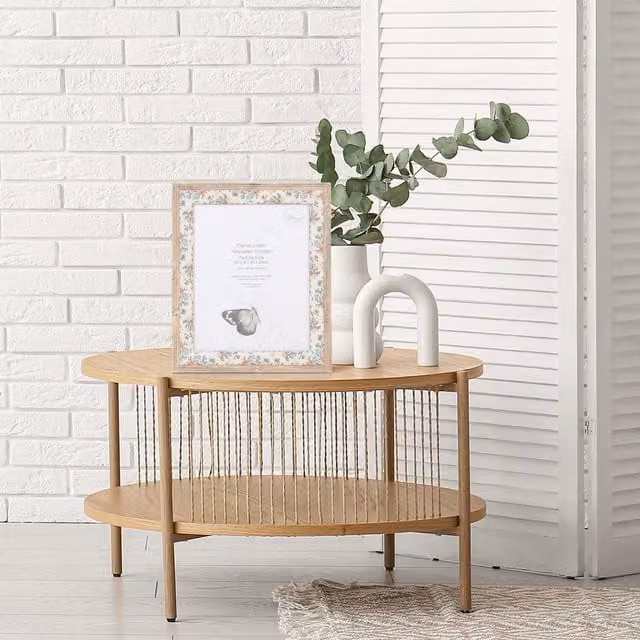 The Port. Co Gallery Shabby Chic Floral Linen Rectangular Wooden Wall Frame, W: 25.4 cm, H: 25.4 cm, D: 2.54 cm