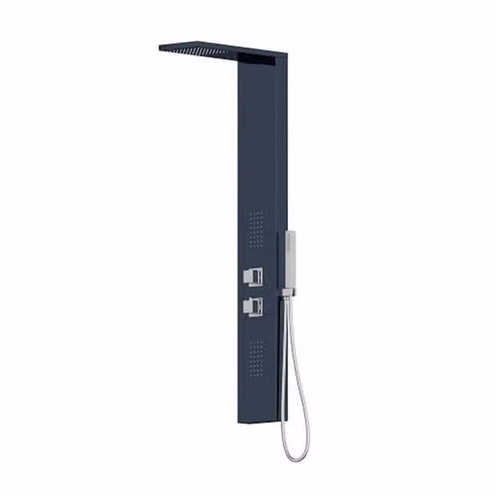 SPETLEK Square Shower Tower Panel with Handset and 2 Body Jets in Matt Black – 2