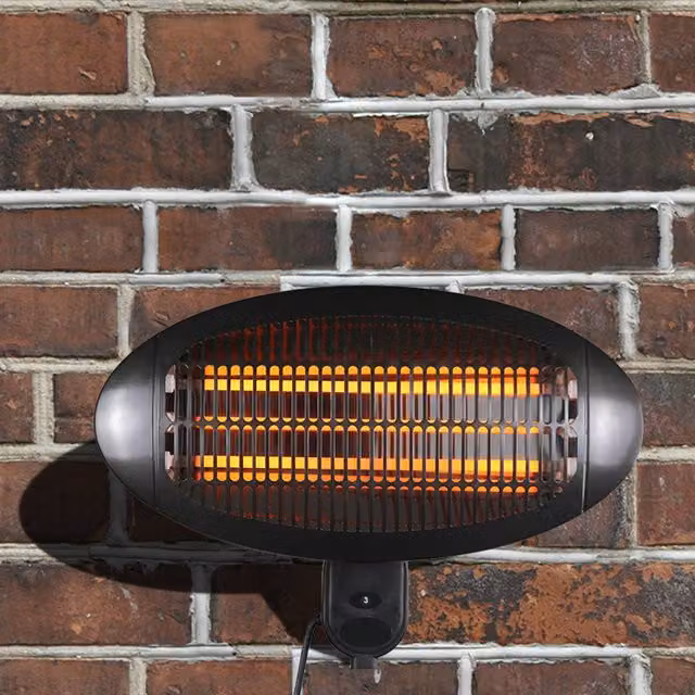 HEATSURE 2kW Electric Wall Mounted Patio Heater, Black