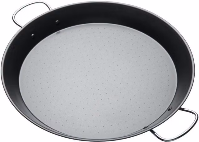 KitchenCraft Mediterranean Non-Stick Carbon Steel Paella Pan, Grey, Diameter: 38.5 cm