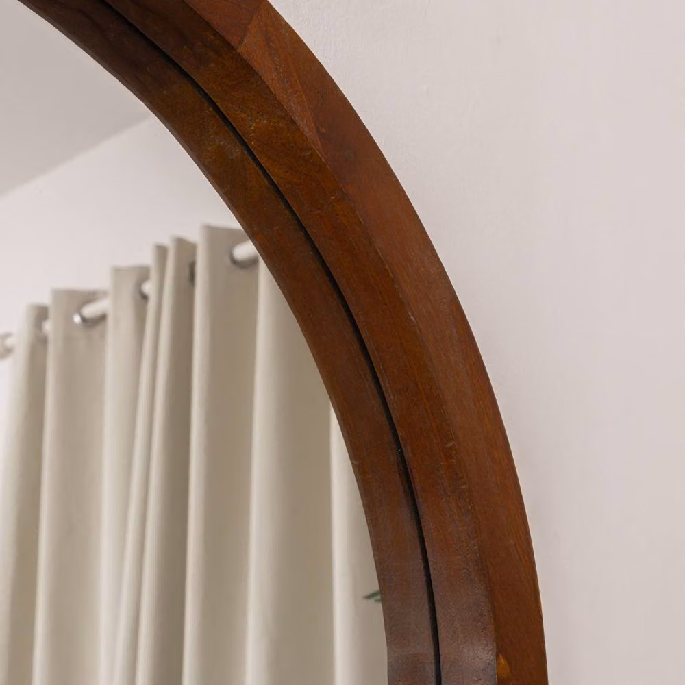 Melody Maison Ashwell Rustic Arched Wall Mirror in Brown Wood, W: 60 cm, H: 80 cm – 2