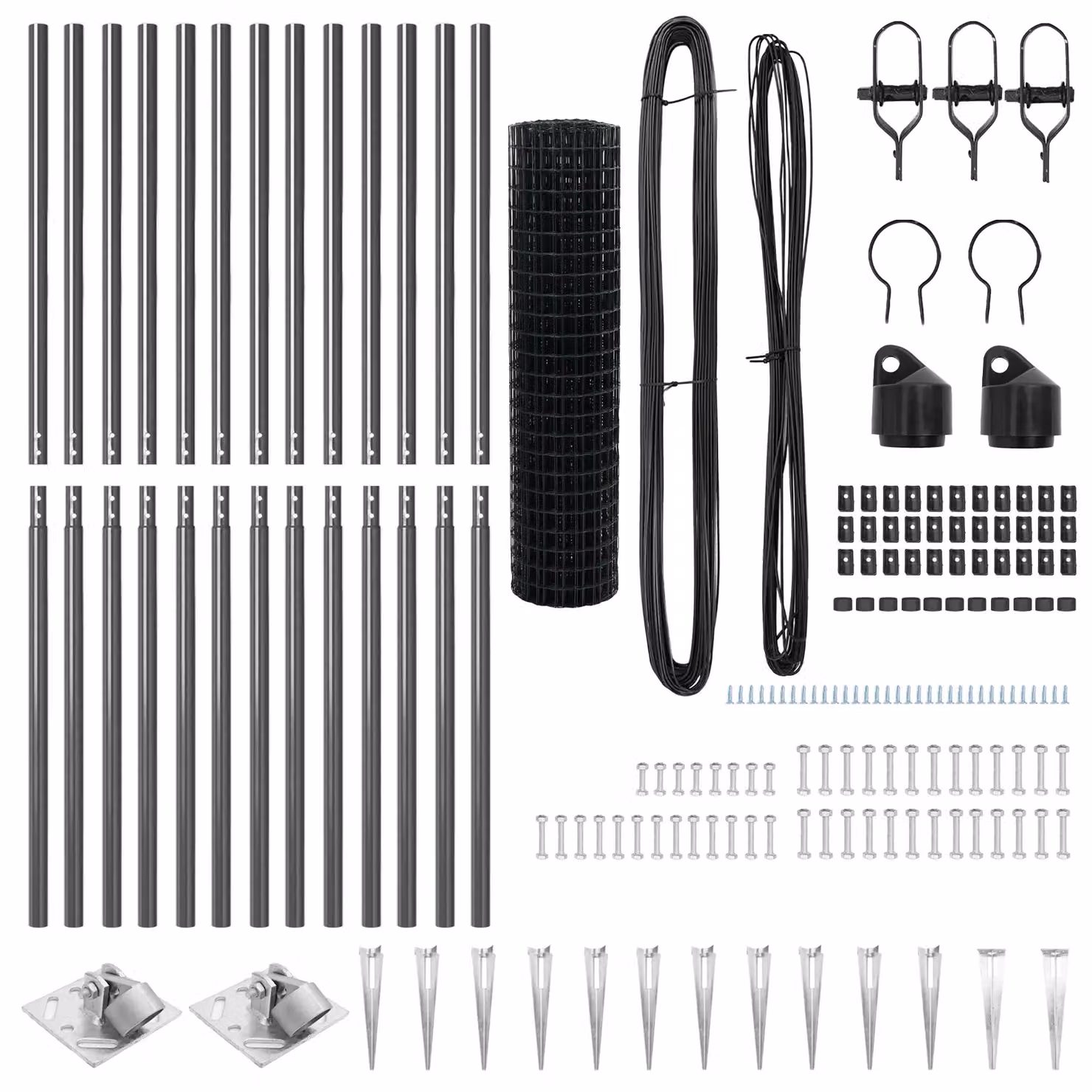 Berkfield Home Euro Fence in Galvanised Steel, Grey and Silver, with 13 Spike Posts, W: 25 m, H: 1.2 m – 3