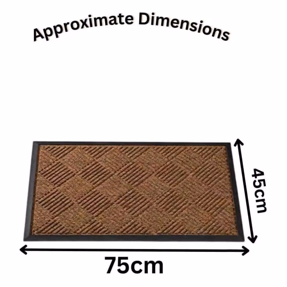Marco Paul Non Slip Heavy Duty Door Mat, Chestnut Chequered in Brown, W: 45 cm, D: 75 cm – 2