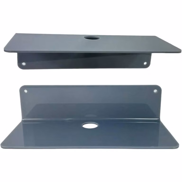 FLAVORA Set of 2 Grey Acrylic Floating Wall Shelves, Width: 50 cm