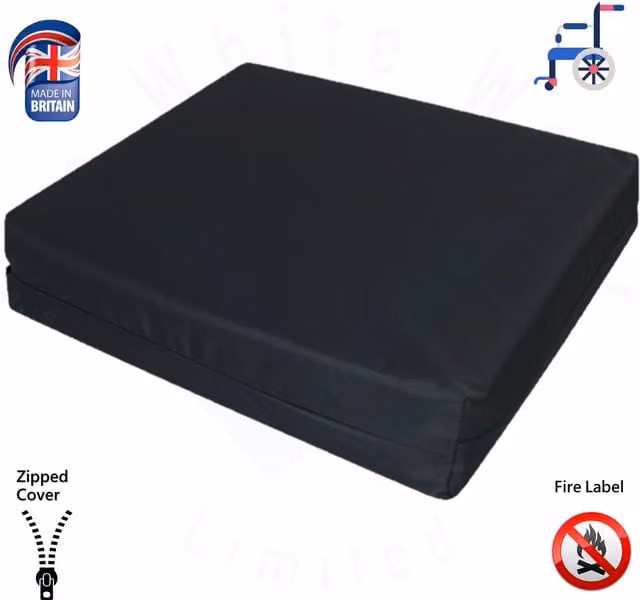 TheWhiteWater Limited Black Rectangular Memory Foam Cushion, Height: 10.16 cm