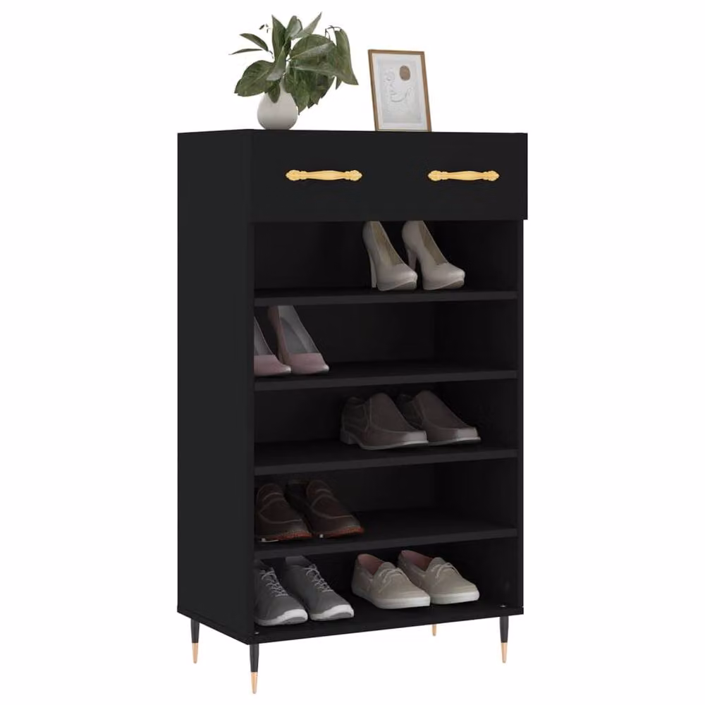 Berkfield Home Black Industrial Shoe Cabinet with Doors and Drawers W/D/H: 60 x 35 x 105 cm – 3