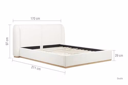 Birlea Eve Upholstered Double Bed Frame in White Boucle Fabric, 135cm x 200cm – 2