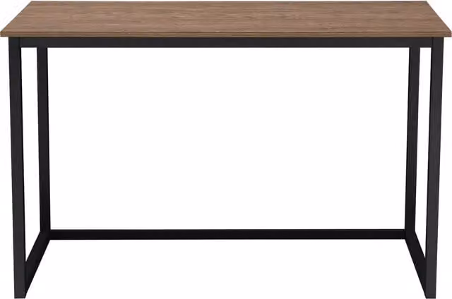 Sunjoy Modern Rectangular Writing Desk with Metal Frame in Brown and Black