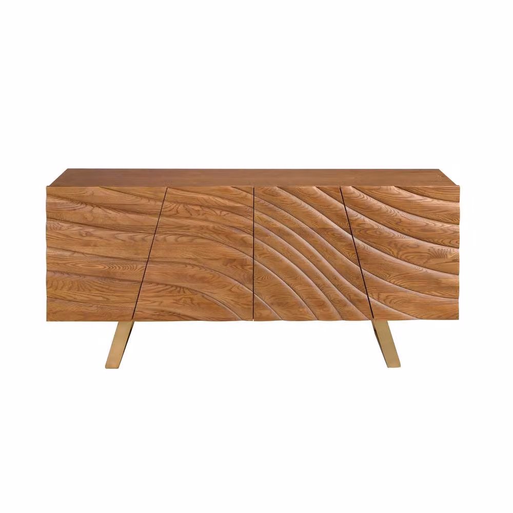 Angel Cerda Modern Walnut Sideboard with Polished Gold Steel Legs, W/D/H: 180 x 43 x 80 cm – 2
