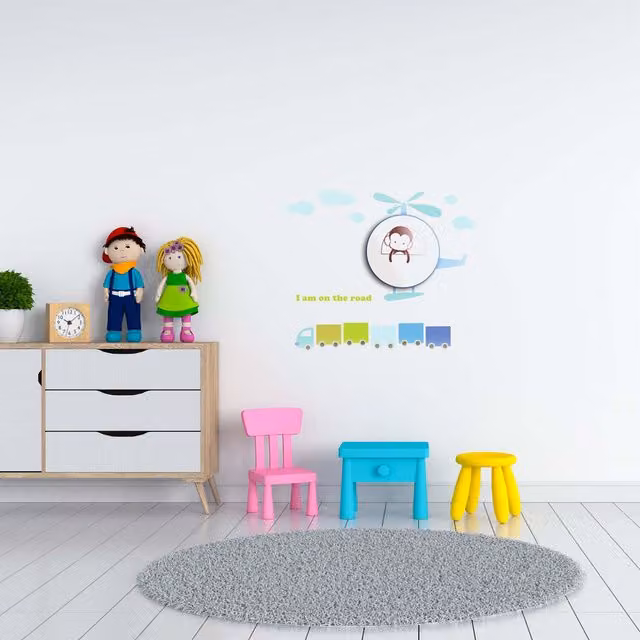 Milagro Helicopter LED Childrens Night Light Table Lamp, White