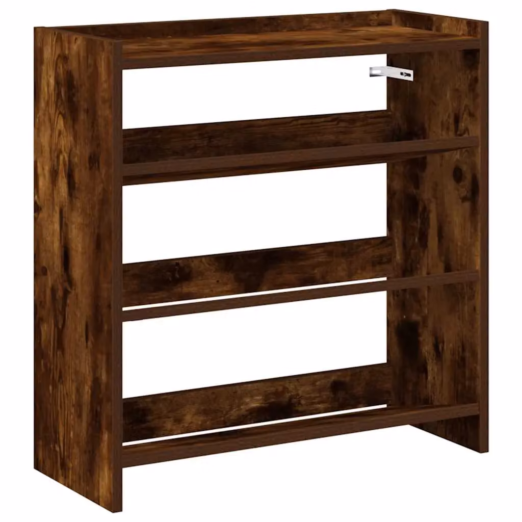Berkfield Home Smoked Oak Shoe Rack in Brown, W/D/H: 60 x 25 x 62 cm – 2