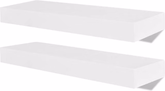 Berkfield Home Set of 4 White Wall Mounted MDF Shelves, 40 cm – 1