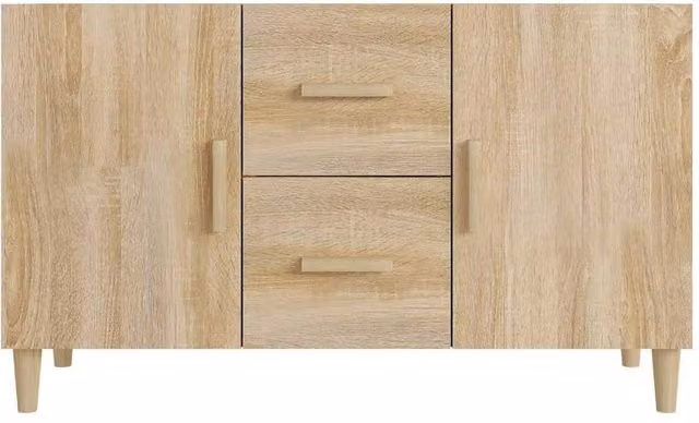 Berkfield Home Sonoma Oak Sideboard in Beige, W/D/H: 100 x 36 x 60 cm – 1