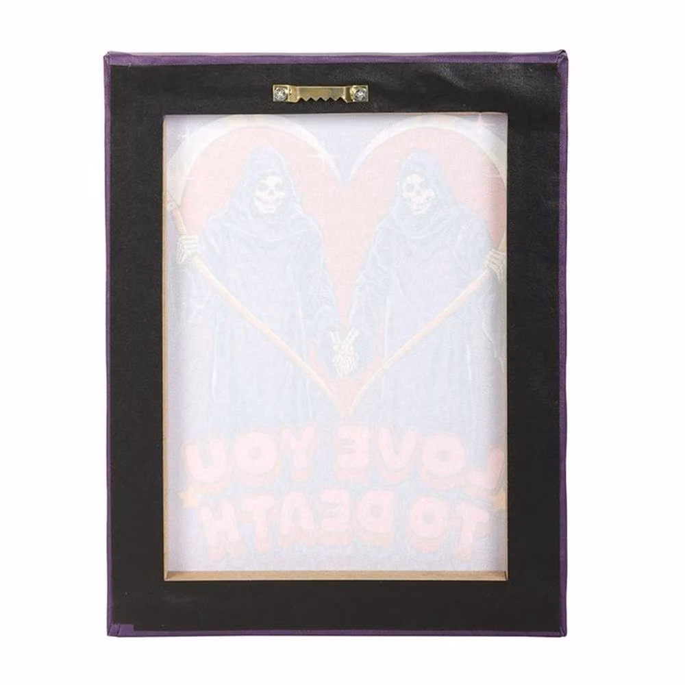 Uniqueful Steven Rhodes Love You To Death Canvas Plaque in Purple, W: 19 cm, H: 25 cm – 2