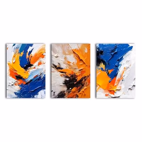 Simpa Abstract Multicolour 3 Panel Canvas Wall Art