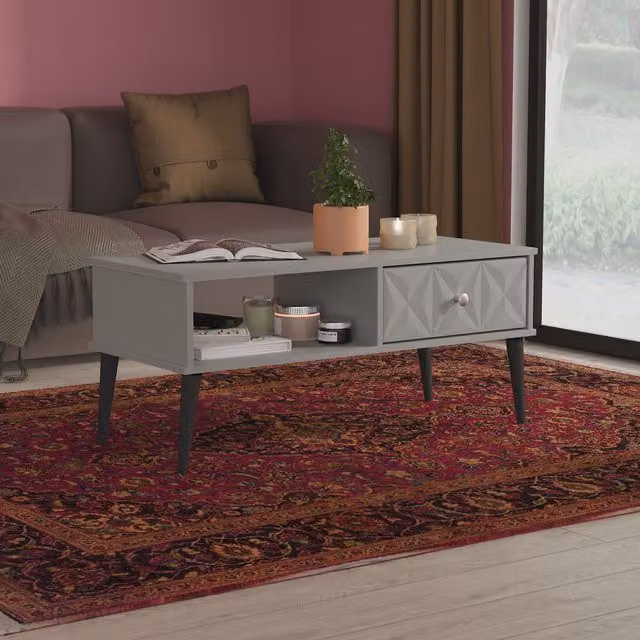 Ready Assembled 2 U Toledo 1 Drawer Coffee Table in Dark Grey – 1