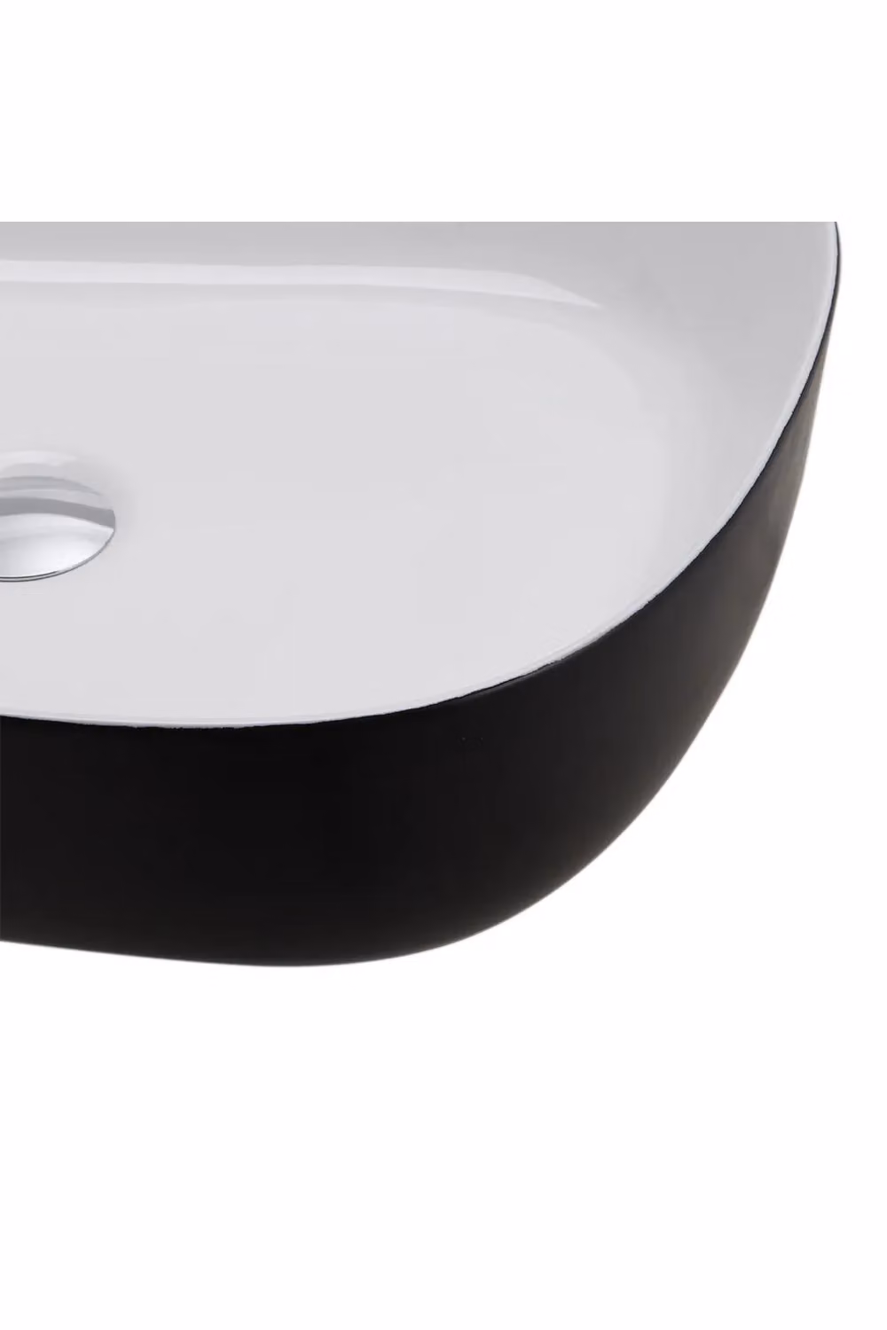 Living and Home Asymmetric Ceramic Countertop Basin in Black, W: 40.0 cm, D: 40.0 cm, H: 14.0 cm – 3