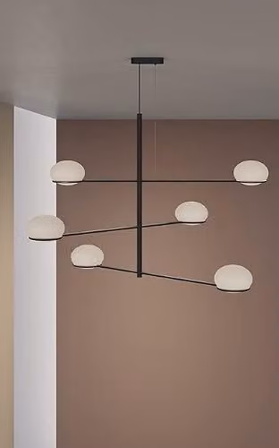 Netlighting LEDS C4 Coco Multi Arm Pendant Light in Black and White with E14 Glass Spheres – 3