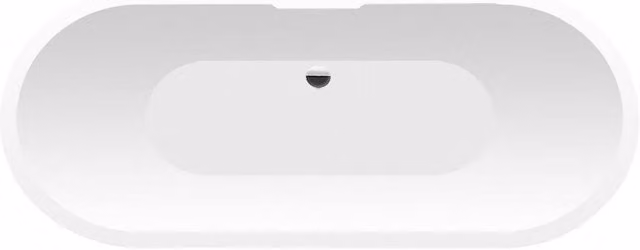 Balterley Modern Double Ended Oval Acrylic Bath, Matt White, W/D/H: 165.5 x 44.5 x 58.0 cm