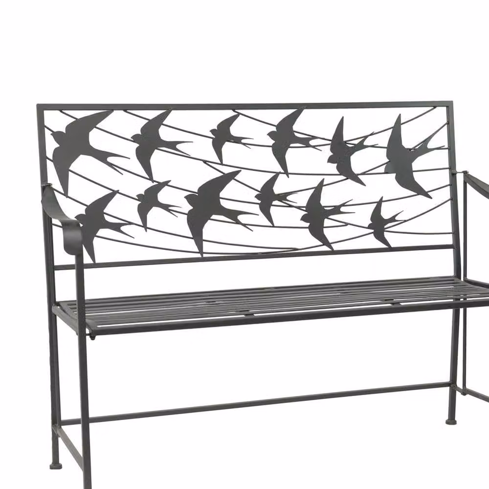 Ascalon Design Ltd Swallow Back Bench in Black, W115 x D43 x H82 cm – 2