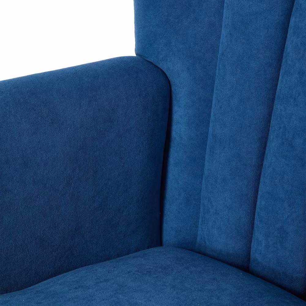 EONLION Modern Blue Velvet Accent Chair with Armrests – 3
