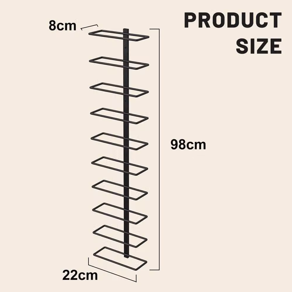 NESTLUNE Matt Black Metal Wall Mounted Modern Wine Storage Rack for Kitchen and Dining Rooms – 2